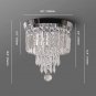 HOPGGIE Modern Mini Crystal Chandelier LED Ceiling Lamp 4-Lights Flush Mount Pen