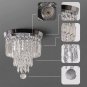 HOPGGIE Modern Mini Crystal Chandelier LED Ceiling Lamp 4-Lights Flush Mount Pen