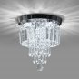 HOPGGIE Modern Mini Crystal Chandelier LED Ceiling Lamp 4-Lights Flush Mount Pen