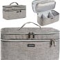 Large Makeup Bag, Travel Makeup Bag Organizer, Double Layer Train Case Makeup Ba