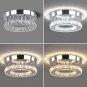 Modern Crystal Chandelier LED Flush Mount Pendant Lighting Mini Ceiling Light Fi