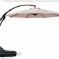 Deluxe NAPOLI Patio Umbrella, Curvy Aluminum Cantilever Umbrella with Base, roun
