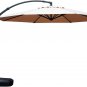 Deluxe NAPOLI Patio Umbrella, Curvy Aluminum Cantilever Umbrella with Base, roun