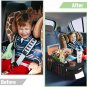 Passenger Seat Organizer, Collapsible Car Storage with Partitions & 4 Cup Holder