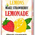 Strawberry Lemon Fruit Print, Fruit Market Tin Sign, Retro Signs Kitchen Wall De