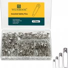 Safety Pins Assorted 4 Different Sizes - 300 Count - Strong Nickel Plated Steel,