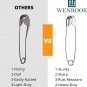 Safety Pins Assorted 4 Different Sizes - 300 Count - Strong Nickel Plated Steel,