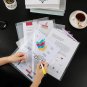 12 Pack Plastic File Folders, Clear Colored Project Pockets Plastic Sleeves, L-T