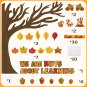 178Pcs Fall Nuts Tree Learning Bulletin Board Decoration Set, Autumn Maple Leave