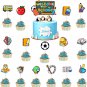 64 PCS Back to School Cupcake Toppers, 16 Styles First Day of School Party Theme