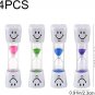 4 Pcs Toothbrush Timer Hourglass 3 Minute Sand Timer Smile Hourglass Timer for K