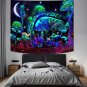 Mushroom Tapestry for Bedroom Blue Forest Wall Decor Tapestry Aesthetic Black Li