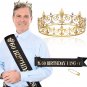 60Th Birthday Decorations for Men, 60Th Birthday Crown and Birthday King Sash fo