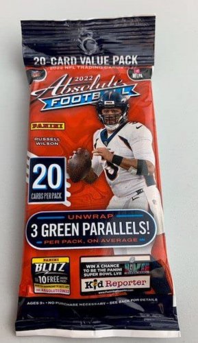 2022  Absolute Football NFL Cello Fat Pack - 20 Trading Cards