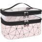 Makeup Bag Double Layer Travel Cosmetic Case Make up Organizer Toiletry Bag (Pin