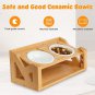 Elevated Cat Bowls 3 Height Adjustable Raised Cat Food Bowl with 15°Tilted Ceram