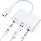 USB C to 3.5Mm Headphone Splitter and Charger Adapter 3 in 1 USB C to Dual Earph