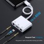 USB C to 3.5Mm Headphone Splitter and Charger Adapter 3 in 1 USB C to Dual Earph