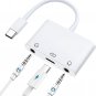 USB C to 3.5Mm Headphone Splitter and Charger Adapter 3 in 1 USB C to Dual Earph
