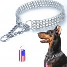 Dog Chain Collar Stainless Steel Adjustable Walking Collar Metal Cuban Link Dog