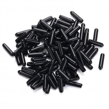 100PCS Vinyl Flexible End Caps Rubber End Caps Rubber Screw Caps Black Bolt Scre