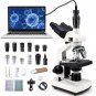 40X-5000X Compound Trinocular Microscopes Trinocular Fo Adults, with 5.0 Mp Came