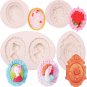 Cameo Frames Silicone Fondant Molds, 4 Packs Lady Avatar Chocolate Clay Molds fo