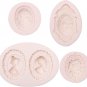 Cameo Frames Silicone Fondant Molds, 4 Packs Lady Avatar Chocolate Clay Molds fo