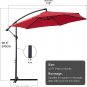 10Ft Cantilever Patio Umbrella, Offset Hanging Outdoor Table Umbrella with Tilt