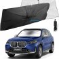 Car Windshield Sun Shade - Foldable Umbrella Reflective Sunshade for Car Front W