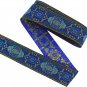 SEWDIYTR Jacquard Lace Trim Blue Vintage Embroidered Woven Lace Ribbon for Sewin