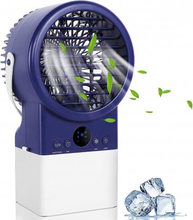 4-In-1 Portable Water Cooled Conditioner Fan, Humidifier, Air Purifier with 7 Co