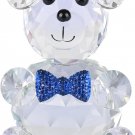 Crystal Blue Bear and Butterfly Figurine