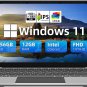 Laptop 12GB DDR4 256GB SSD, Intel Celeron Quad Core CPU, Lightweight Computer wi
