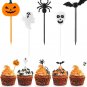 50PCS Halloween Picks Cupcake Toppers Plastic Halloween Toothpicks Halloween Cup