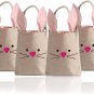 4 Pack Easter Bunny Basket with Handles Easter Bunny Bags for Kids Burlap Easter