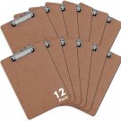 Clipboards,  12 Pack Hardboard Office Clipboards, Low Profile Clip, Clip Boards