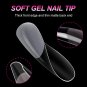Long Coffin Nail Tips, 120Pcs Soft Gel Nail Tips Full Cover Set, Clear Acrylic F