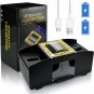 2 Decks Automatic Card Shuffler, Built-In Rechargeable Battery-Powered Electric