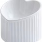 White Ceramic Raised Cat Bowls, Tilted Elevated Food or Water Bowls, Stress Free