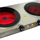 Indoor and Outdoor Portable Electric Stove Portable Dual Vitro-Ceramic Infrared