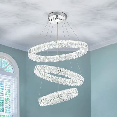 DSLITING Modern Chandelier for Dining Room Light Fixture Crystal Chandelier LED