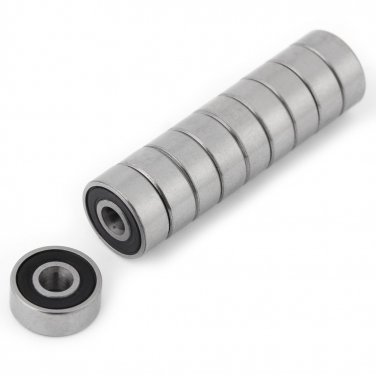 10Pcs 623-2RS Deep Groove Ball Bearing Double Rubber Sealed Steel Miniature Ball
