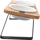 Elevated Cat Ceramic Bowls Stand for Food and Water, Small Dog, anti Vomit, Indo