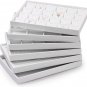 Premium White Leather Stackable Jewelry Tray 24 Grid Jewelry Organizer Tray with