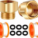 Hose Bib Adapter 2 Pcs Brass Vacuum Hose Bib Fine Thread Hose Adapter 1-1/16Inch