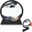 Flowing Sand Painting,3D Natural Landscape Dynamic Art Sand Painting,Round Glass