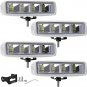 4 Packs Waterproof LED Boat Lights 6.3 Inch Flood LED Light Bar 72W Deck Dock Ma