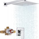 Shower Only Faucet Set Wall Mount 10 Inch Bathroom Rainfall Shower Faucets Wall