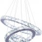 Crystal Chandeliers Modern LED 3 Ring Chandelier Adjustable Ceiling Light Fixtur